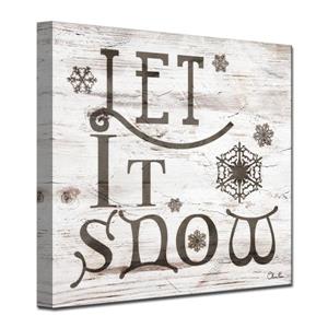 Ready2HangArt Wall Art Christmas Let It Snow Canvas 30-in x 30-in - Brown