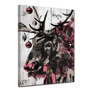 Ready2HangArt Wall Art Christmas Reindeer Canvas 20-in x 30-in - Brown