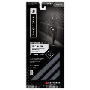 Spacio Innovations Inc. Reflective Strips Iron-On Black - 3 pack of 12