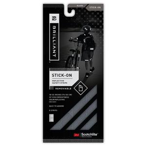 Spacio Innovations Inc. Reflective Strips Stick-On - Black - 8 Strips