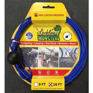 Câble antivol sans verrou Lockless Monster, 2 unités par paquet (9 pi et 16 pi)