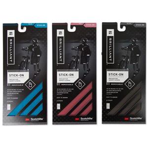 Spacio Innovations Inc. Reflective Strips Stick-On - Blue/Red/Black - 3 pk of 8