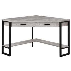 Bureau de travail en coin Monarch, imitation de bois gris, 48 po