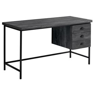Bureau d'ordinateur Monarch, imitation bois et métal noir, 55 po