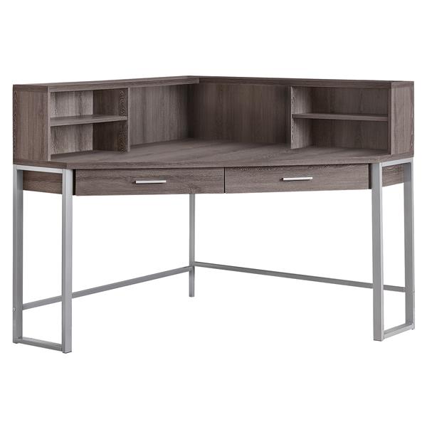 MONARCH SPECIALTIES Monarch Corner Computer Desk Dark Taupe and