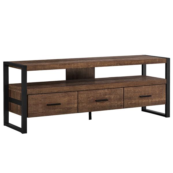 Monarch TV Stand 3 Drawers - Brown Reclaimed Wood Look - 60-in