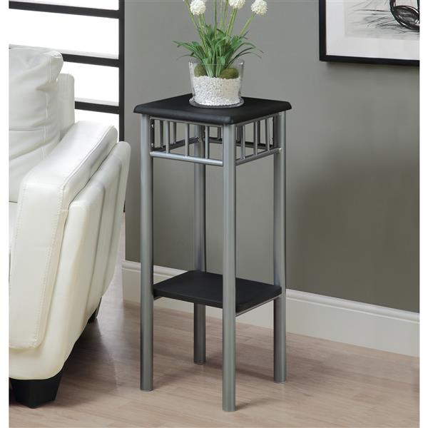 Monarch Accent Table - Black and Silver Metal - 28-in