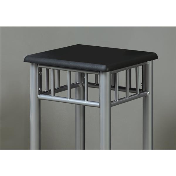 Monarch Accent Table - Black and Silver Metal - 28-in