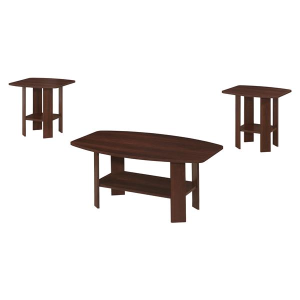 Monarch Specialties Ensemble De Table De Salon Ovale Cerise 3 Pieces Rona