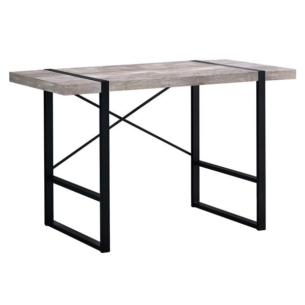 Monarch Computer Desk - Taupe Reclaimed Wood and Black Metal - 48-in