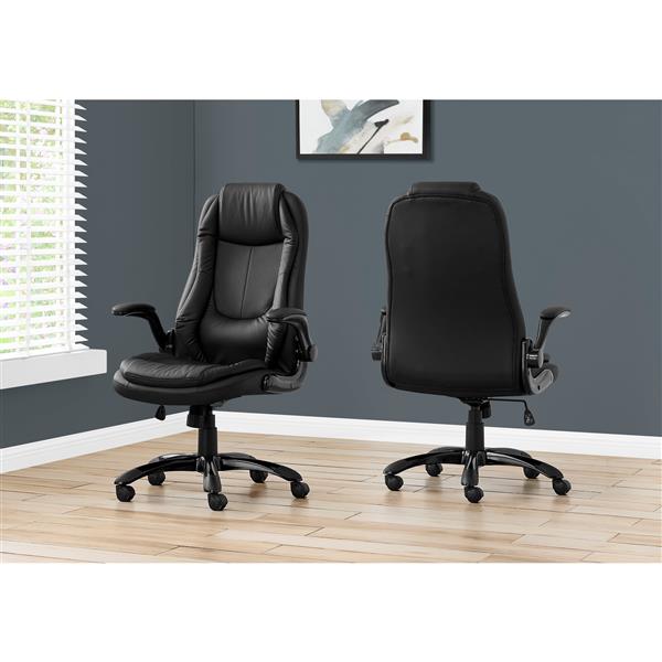 Monarch Executive Office Chair - Black Leather Look - High Back