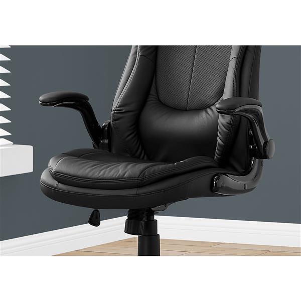 Monarch Executive Office Chair - Black Leather Look - High Back