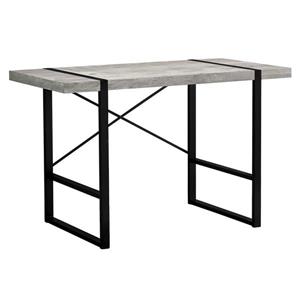 Monarch Computer Desk - Grey Reclaimed Wood and Black Metal - 48-in