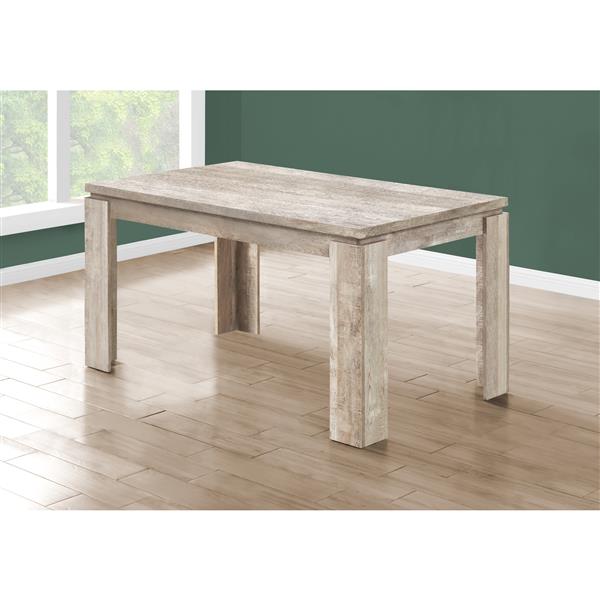 Table de salle à manger Monarch simili bois taupe 36 po x 60 po