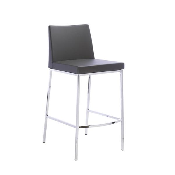 Plata Import Aelta Stool, Counter Height, Black and Chrome - 35-in