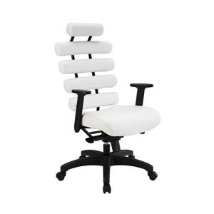 Plata Decor Moon High Back Executive Office Chair - White and Black