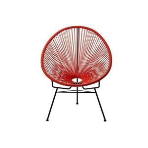 Plata Decor Acapulco Lounge Chair - Red and Black Frame