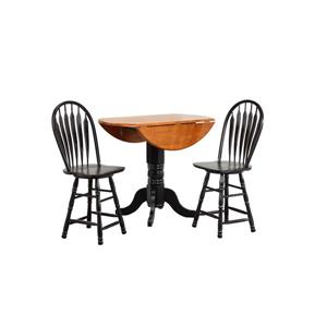 Ensemble de salle à manger Black Cherry Selections de Sunset Trading, table à rabat, 3 pièces, noir antique