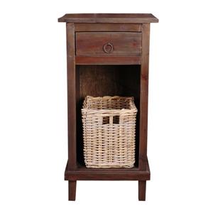 Sunset Trading Shabby Chic Cottage End Table with Drawer - 17.5-in x 30-in - Dark Wood