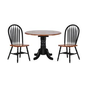 Ensemble de salle à manger Black Cherry Selections de Sunset Trading, 3 pièces, noir antique/cerisier