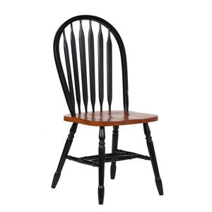 Chaise de salle à manger Black Cherry Selections de Sunset Trading, type arrowback, 38 po, noir antique/brun, ens. de 2