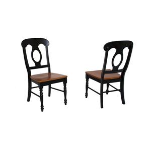 Chaise de salle à manger Black Cherry Selections de Sunset Trading, 38 po x 18.5 po, noir antique, ens. de 2