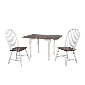 Ensemble de salle à manger Andrews de Sunset Trading, 3 pièces, table rectangulaire, blanc antique
