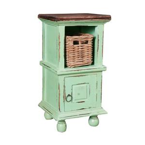 Sunset Trading Shabby Chic Cottage End Table with Drawer - 14-in x 26.5-in - Antique Teal