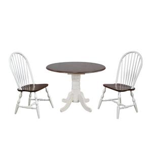 Ensemble de salle à manger Andrews de Sunset Trading, 3 pièces, table à rabat, blanc antique