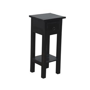 Table d'appoint Shabby Chic Cottage de Sunset Trading, 11,75 po x 25,75 po, noir antique