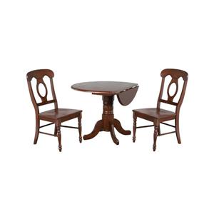 Ensemble de salle à manger Andrews de Sunset Trading, 3 pièces, table à rabat, marron foncé