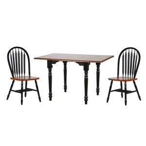 Ensemble de salle à manger Black Cherry de Sunset Trading, 3 pièces, noir antique/cerisier