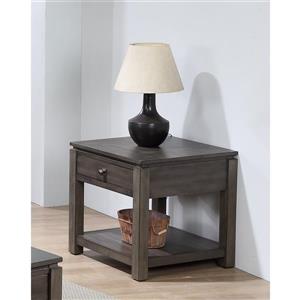 Table d'appoint Shades of Gray de Sunset Trading, 1 tiroir, 24 po x 24,5 po, gris mat
