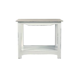 Table d'appoint Shabby Chic Cottage de Sunset Trading, 25,5 po x 20 po, blanc antique