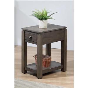Table d'appoint Shades of Gray de Sunset Trading, 1 tiroir, 14 po x 27 po, gris mat