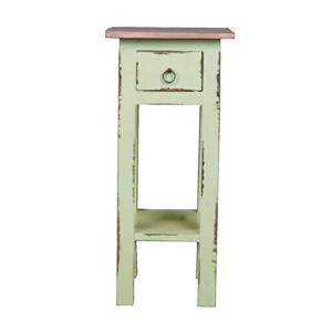 Table d'appoint Shabby Chic Cottage de Sunset Trading, 11,5 po x 25,5 po, sarcelle antique