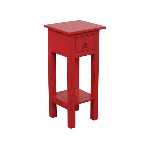 red corner table