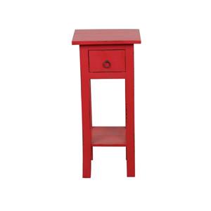 Table d'appoint Shabby Chic Cottage de Sunset Trading, 11,75 po x 25,75 po, rouge antique