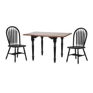 Ensemble de salle à manger Black Cherry Selections de Sunset Trading, 3 pièces, table rectangulaire, noir