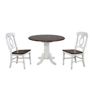 Ensemble de salle à manger Sunset Trading Andrews, 3 pièces, blanc antique