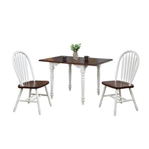 Ensemble de salle à manger Sunset Trading Andrew avec chaises Arrowback - Lot de 3 - Blanc antique