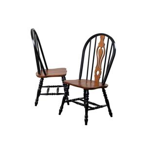Chaise de salle à manger Black Cherry Selections de Sunset Trading, 41 po x 20.5 po, noir antique/brun, ens. de 2