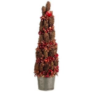 Allstate Potted Pine Cone Crab Apple Artificial Christmas Tree - 24-in