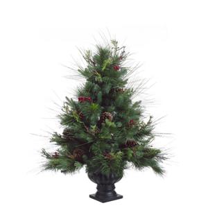 Allstate Potted Pine Christmas Tree with Pine Cones & Berries - 3-ft