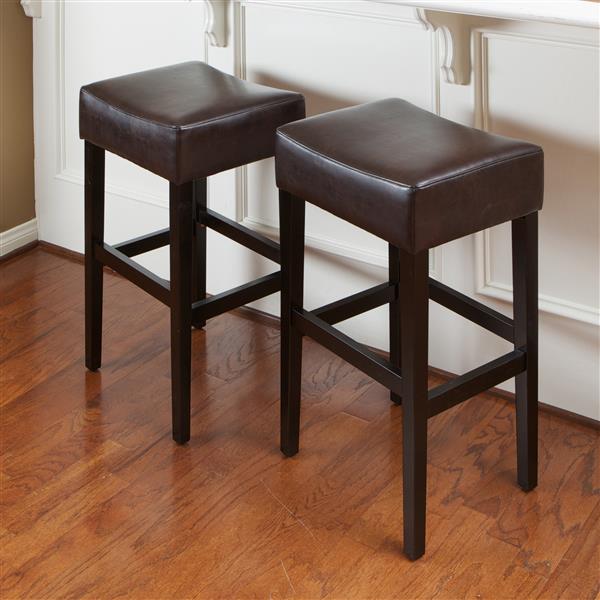 Best Ing Home Decor Bunny Leather, 34 Backless Bar Stools