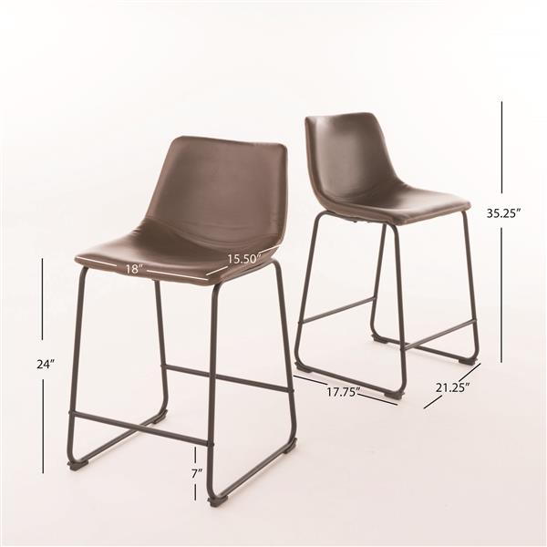 Best Selling Home Decor Gina Vintage Counter Stool - Brown - Set of 2
