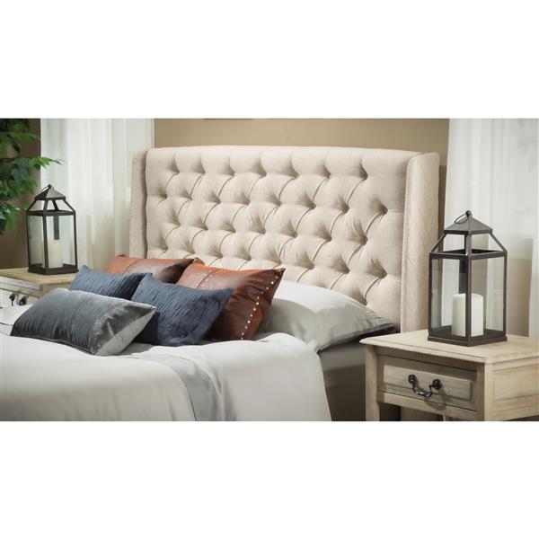 Best Ing Home Decor Lidia Tufted, Off White Queen Bed Frame With Headboard