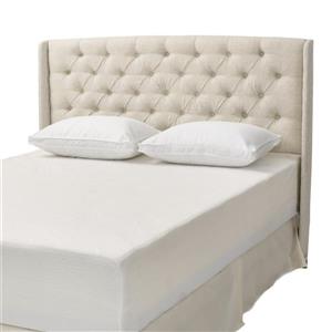 Tête de lit en tissu capitonné Lidia de Best Selling Home Decor, double ou grand lit, crème