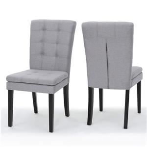 Best Selling Home Decor Norfolk Fabric Dining Chair - Gray - Set of 2