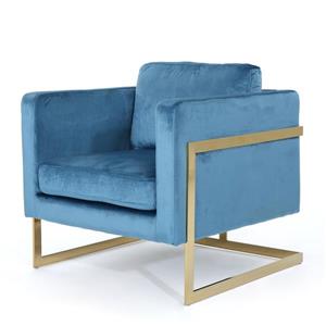 Best Selling Home Decor Abbott Accent Chair - Aqua Velvet